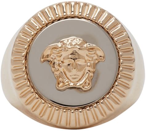 versace guilloche medusa ring|versace medusa ring women.